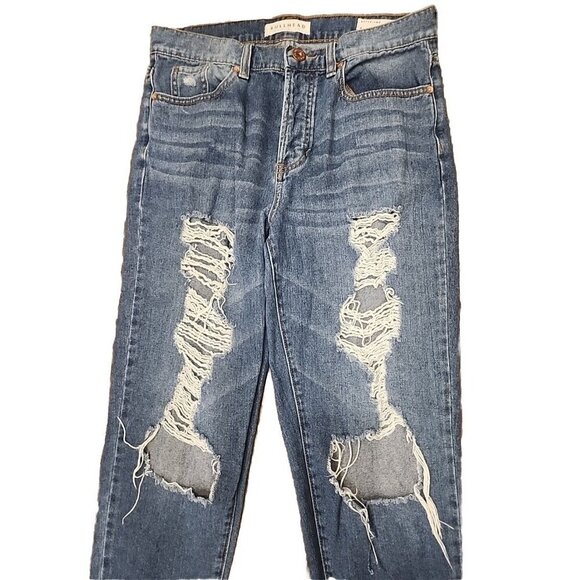 Bullhead Denim Co Jeans Womens 7 Blue Mid-rise Boyfriend Distressed - Picture 2 of 7